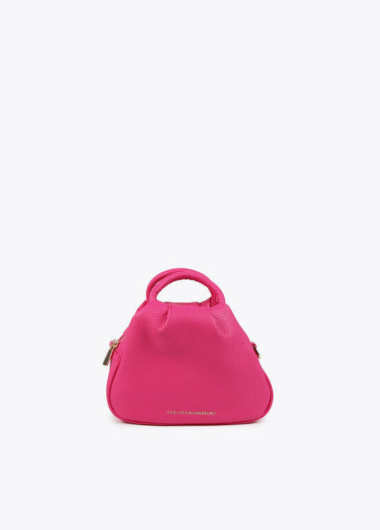 Bolso Lola Casademunt asas trenzadas efecto piel granulada fucsia