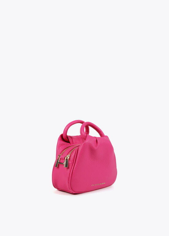 Bolso Lola Casademunt asas trenzadas efecto piel granulada fucsia