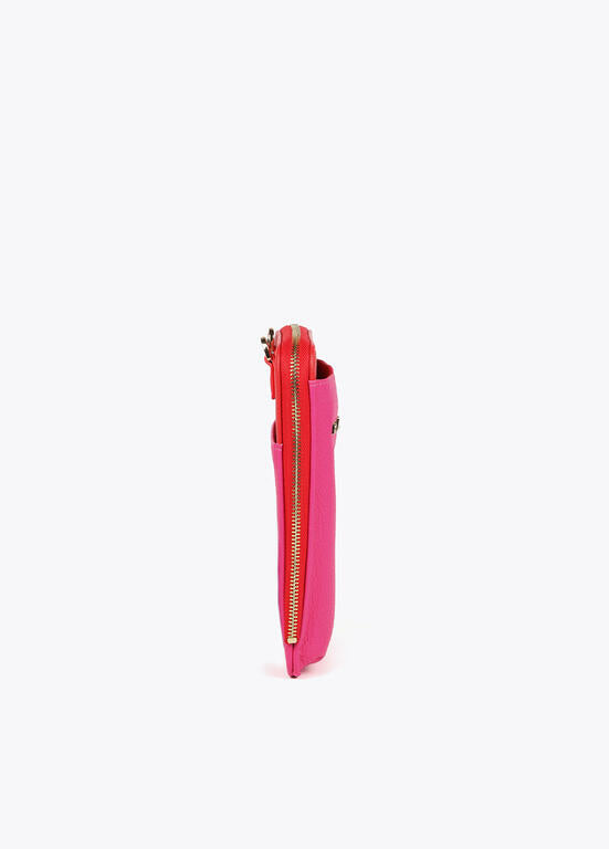 Bolsito para el móvil Lola Casademunt bicolor efecto piel rosa-rojo