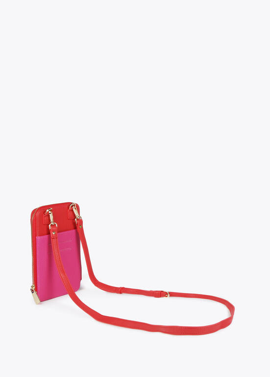 Bolsito para el móvil Lola Casademunt bicolor efecto piel rosa-rojo