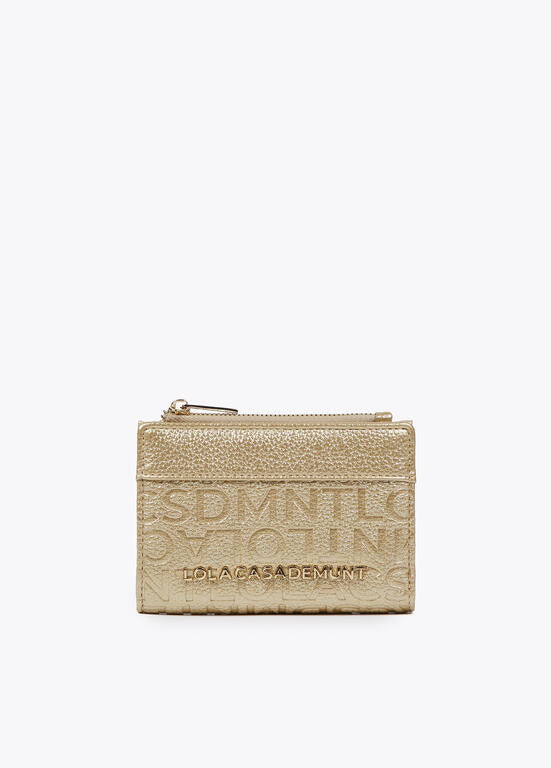 Cartera Lola Casademunt Monedero efecto piel monograma dorado