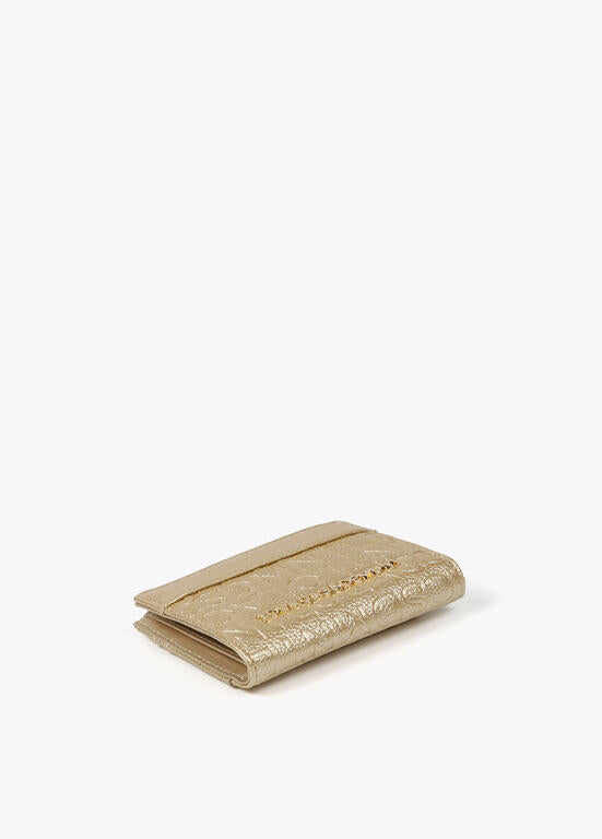 Cartera Lola Casademunt Monedero efecto piel monograma dorado
