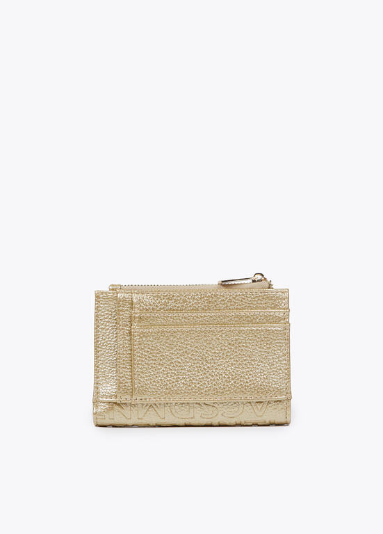Cartera Lola Casademunt Monedero efecto piel monograma dorado
