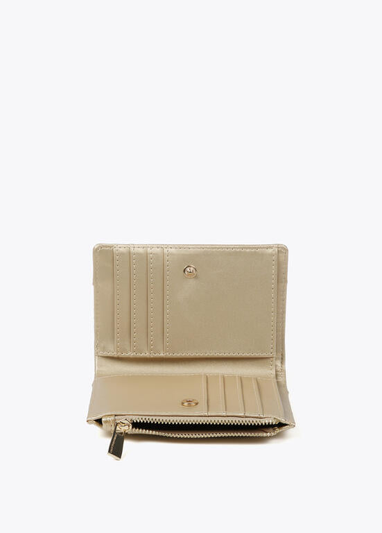 Cartera Lola Casademunt Monedero efecto piel monograma dorado
