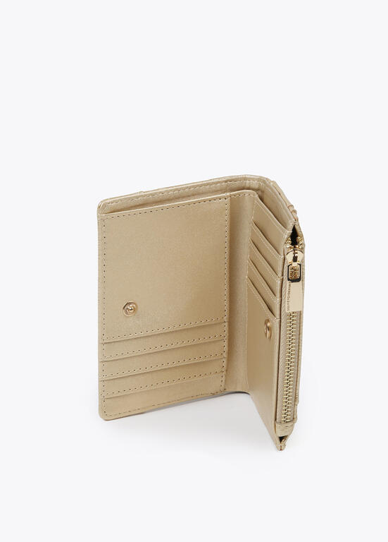 Cartera Lola Casademunt Monedero efecto piel monograma dorado
