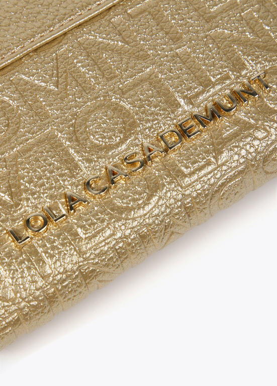 Cartera Lola Casademunt Monedero efecto piel monograma dorado