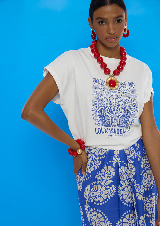 Camiseta Lola Casademunt boho BLANCO