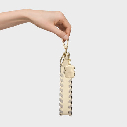 Llavero Tous  beige y gris Ribbon Braid