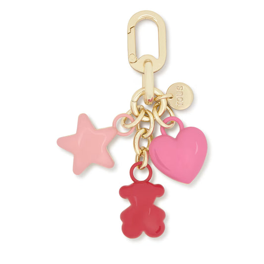 Llavero Tous Rojo y Dorado Puffed Motifs