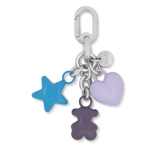 Llavero Tous Morado y Plata Puffed Motifs