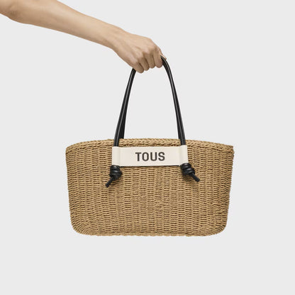 Bolso Tous capazo scoubidou XL natural negro