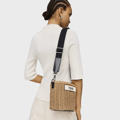 Bolso Tous saca scoubidou natural negro