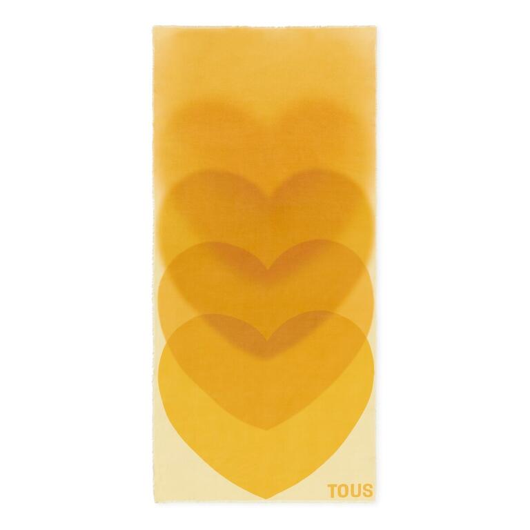 Fular Tous 200X90 Blurry Heart Mostaza