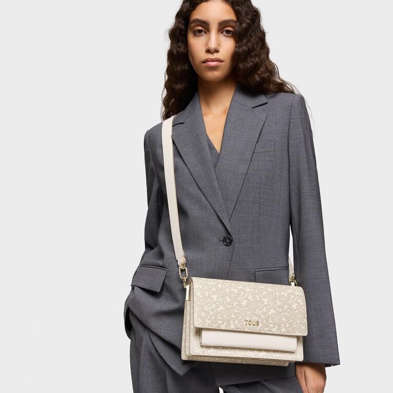 Bolso Tous Bandolera M Audree Kaos mini lines beige