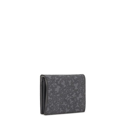Cartera Tous billetera pequeña gris oscuro Kaos Mini Lines