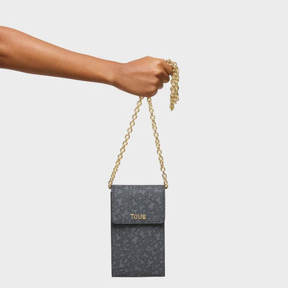 Bolso Tous funda de móvil colgante gris oscuro Kaos Lines