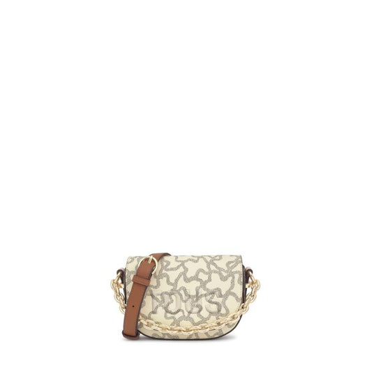 Bolso Tous mini Bandolera media luna Kaos Icon beige