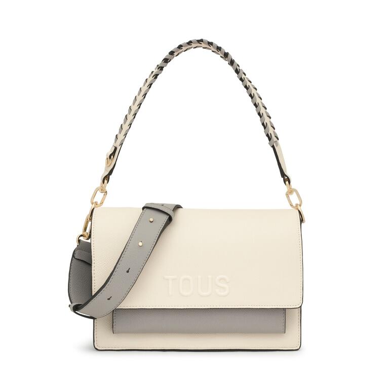 Bolso Tous Bandolera M Audree Saffiano beige-gris