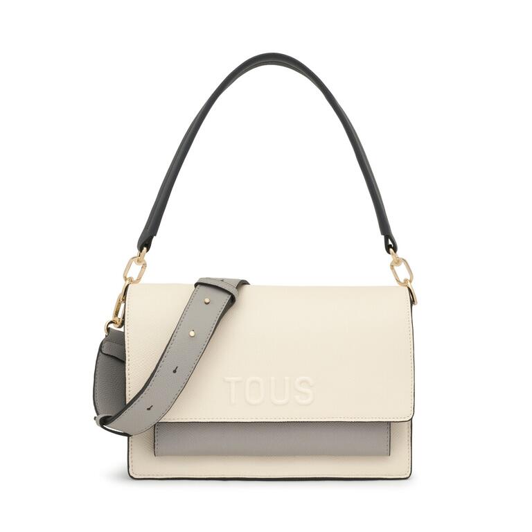 Bolso Tous Bandolera M Audree Saffiano beige-gris