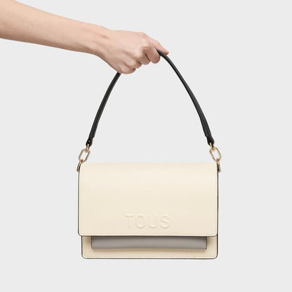 Bolso Tous Bandolera M Audree Saffiano beige-gris