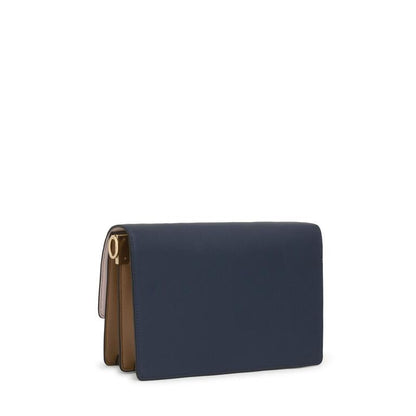 Bolso Tous Bandolera M Audree Saffiano azul marino-rosa claro