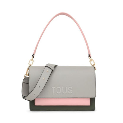 Bolso Tous Bandolera M Audree Saffiano rosa-gris
