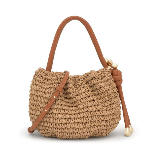 Bolso Tous Bombonera Daisy Rafia marrón