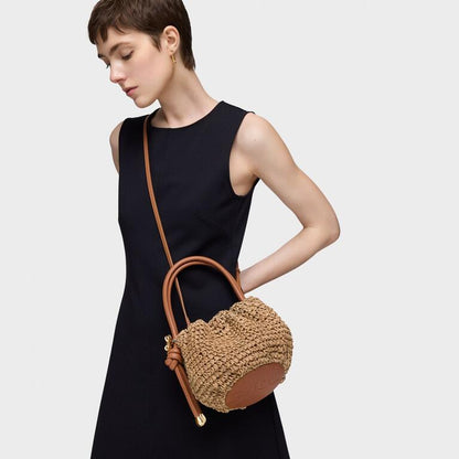 Bolso Tous Bombonera Daisy Rafia marrón