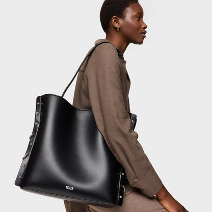 Bolso Tote Tous jewelry studs negro