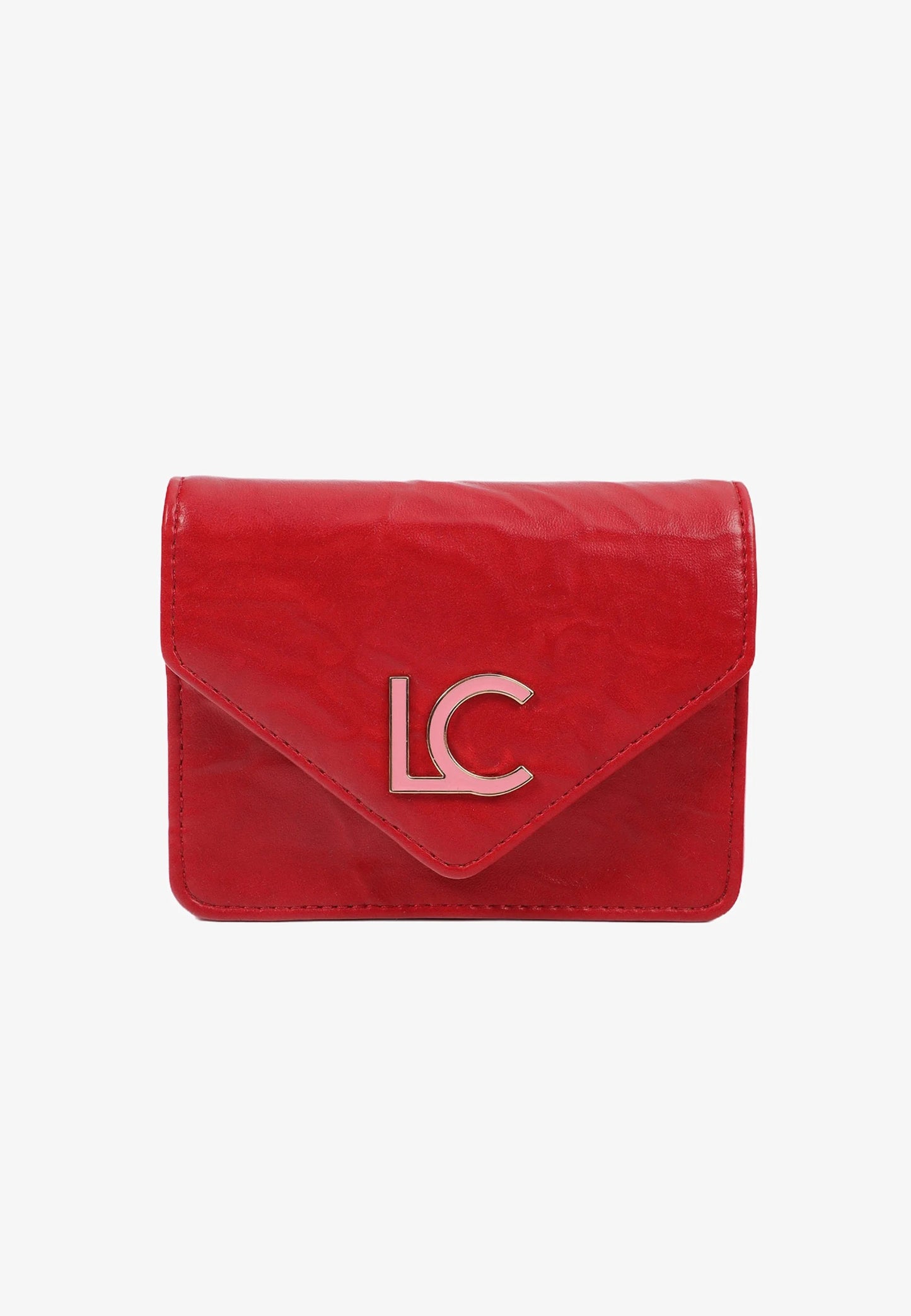Monedero Lola Casademunt y llavero forrado LC ROJO-ROSA