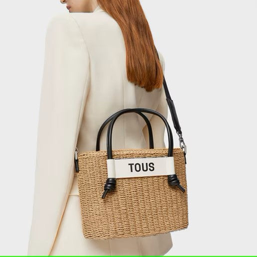 Bolso Tous saca scoubidou mediano natural negro
