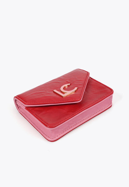 Monedero Lola Casademunt y llavero forrado LC ROJO-ROSA