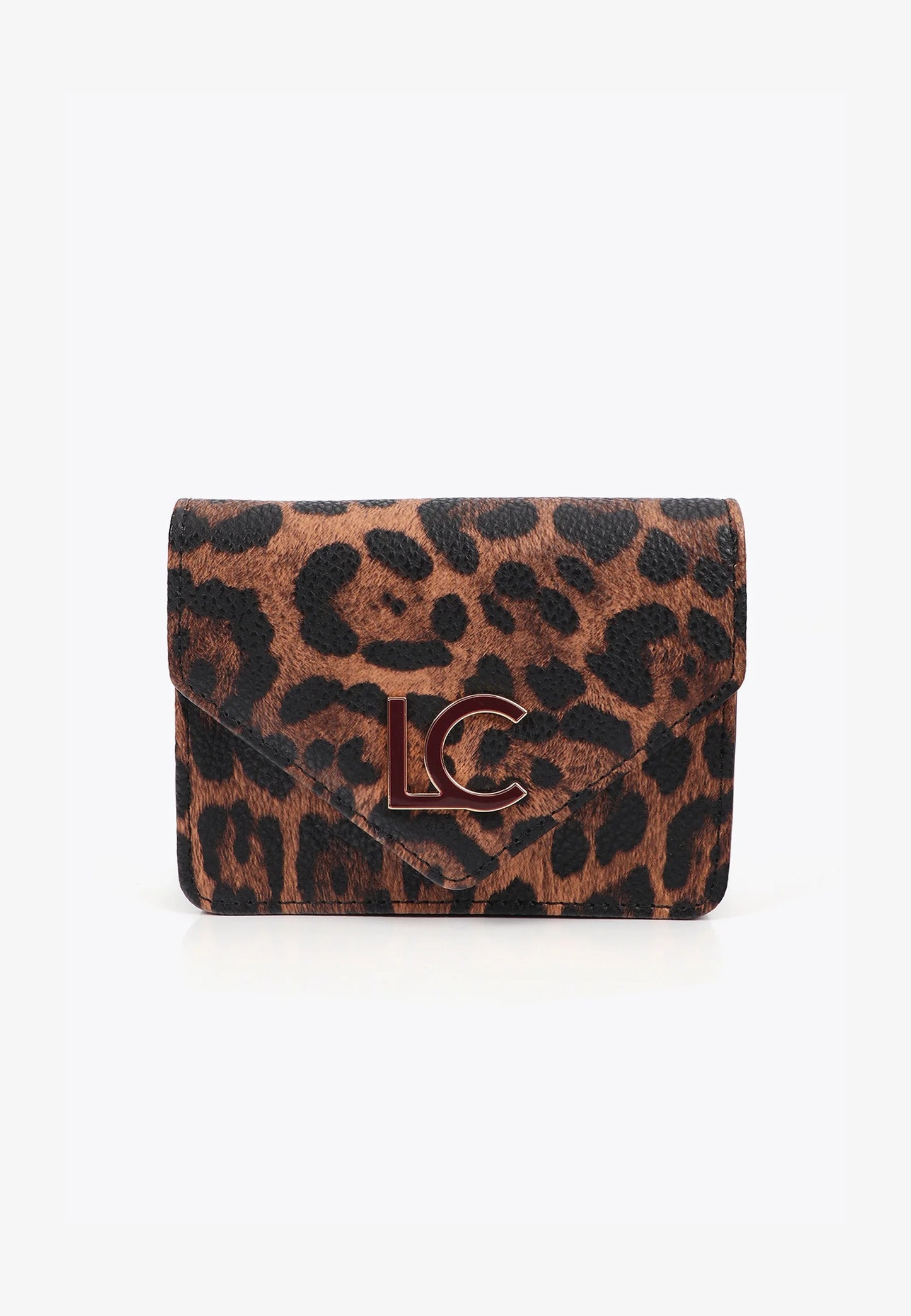 Monedero Lola Casademunt y llavero forrado LC MARRON-NEGRO
