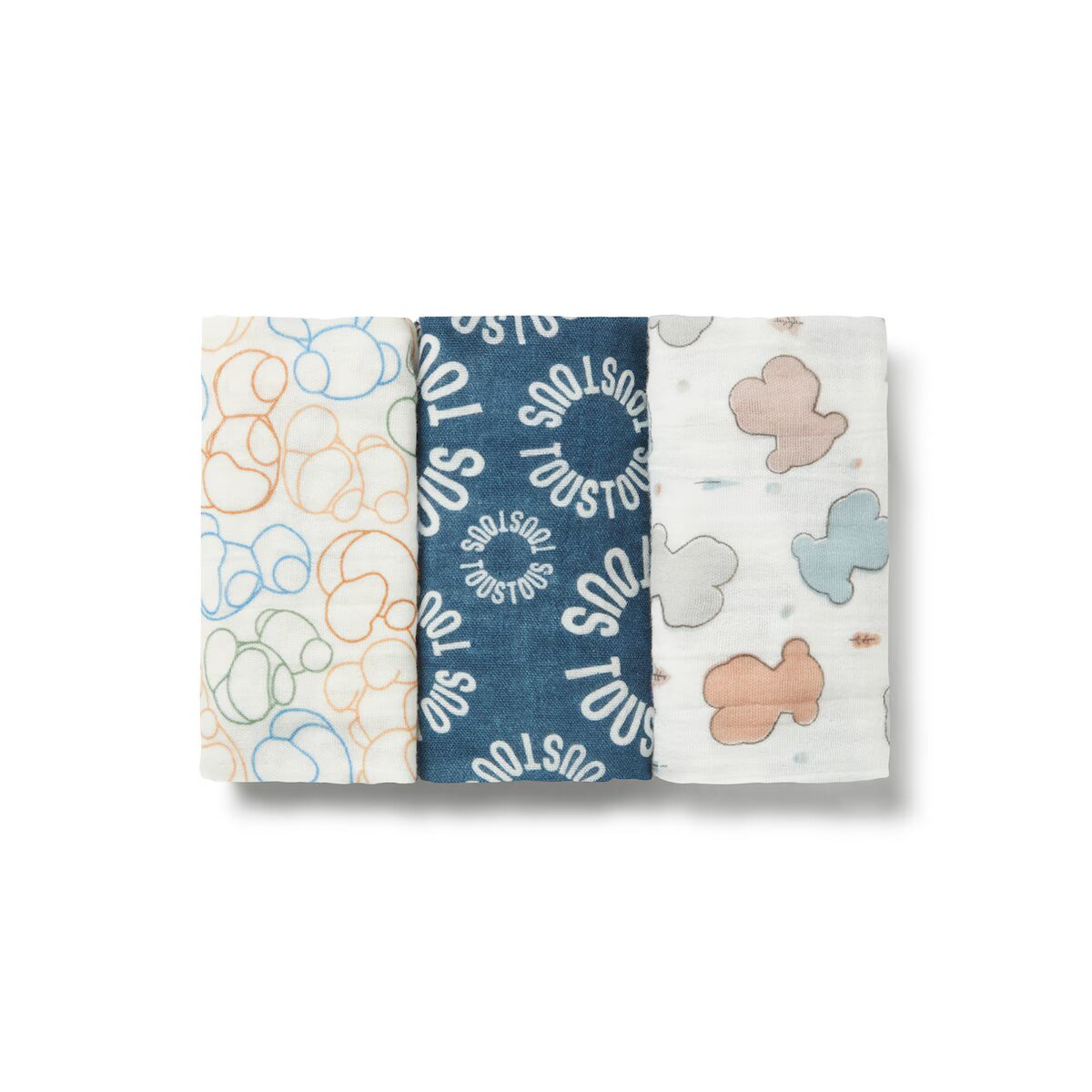 Set 3 Mini Muselina Tous Baby Mmuse Azul
