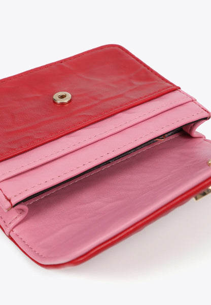 Monedero Lola Casademunt y llavero forrado LC ROJO-ROSA