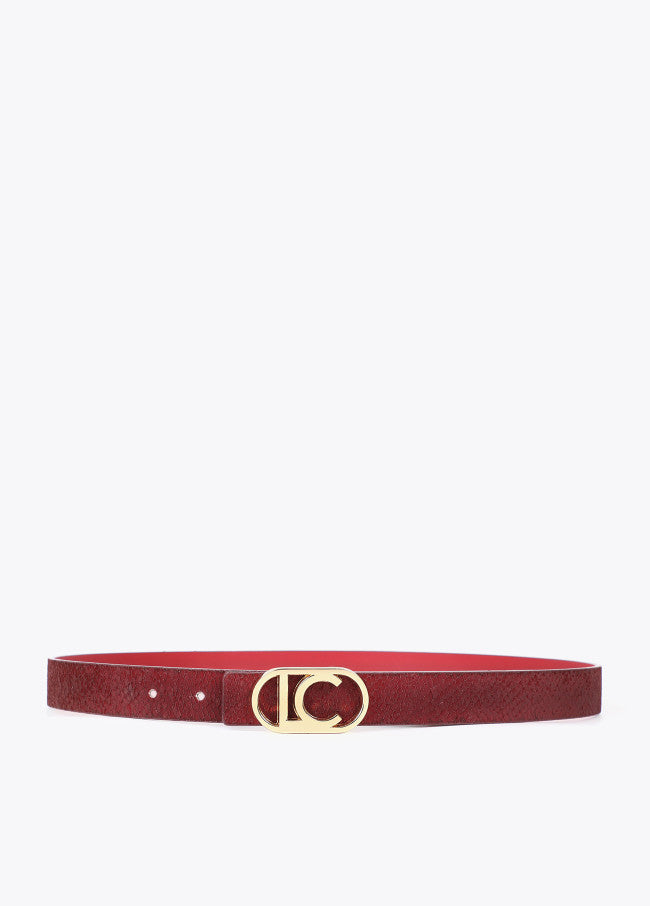 Cinturón Lola Casademunt reversible textura piel serpiente