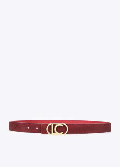 Cinturón Lola Casademunt reversible textura piel serpiente