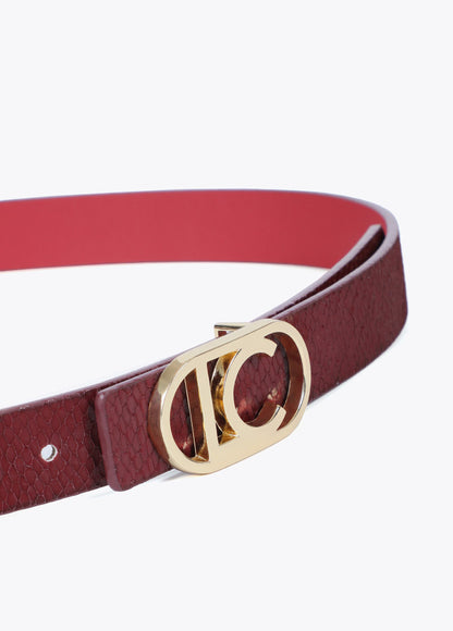 Cinturón Lola Casademunt reversible textura piel serpiente
