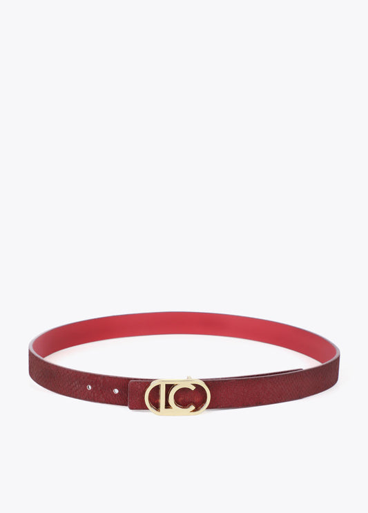 Cinturón Lola Casademunt reversible textura piel serpiente