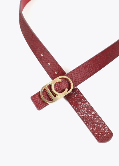 Cinturón Lola Casademunt reversible textura piel serpiente