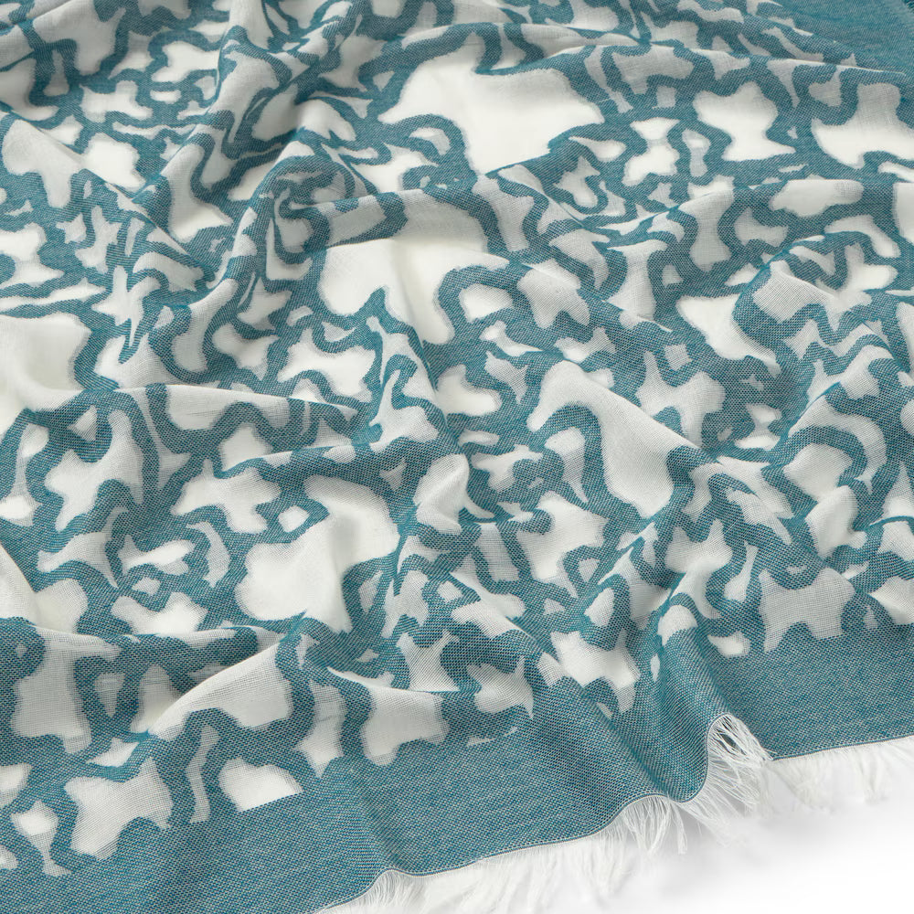 Pañuelo Tous 200X100 Kaos devoré Turquesa