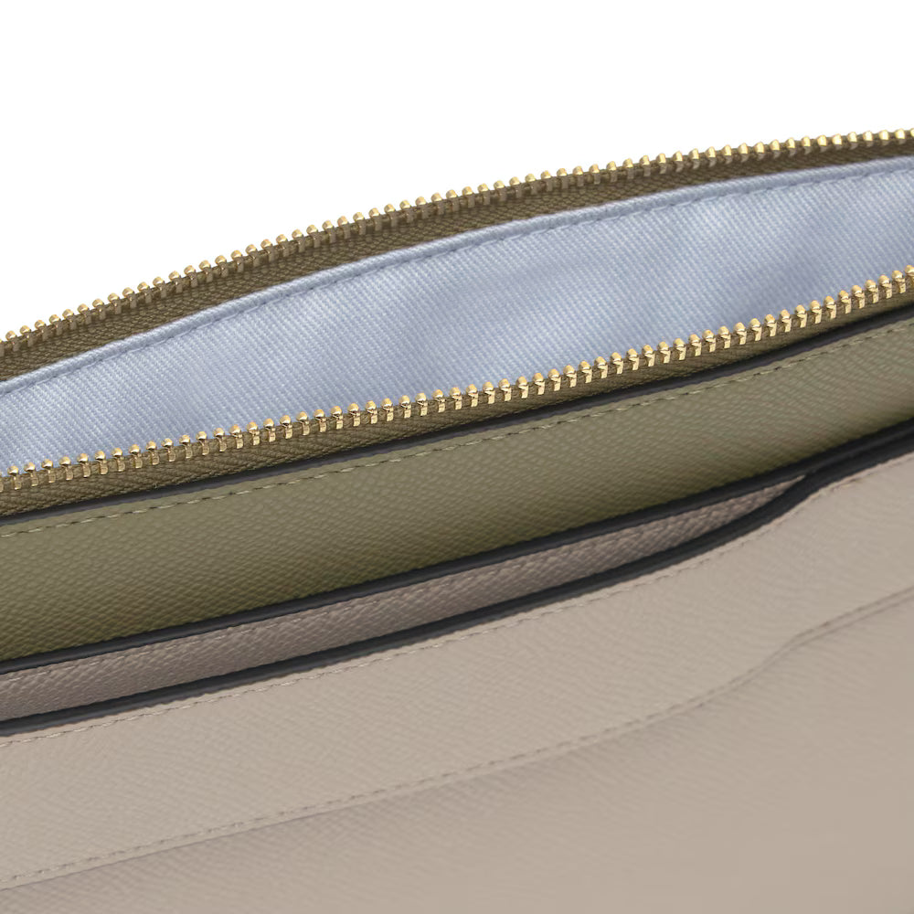 Bolso Tous Clutch Audree Saffiano topo y verde oliva
