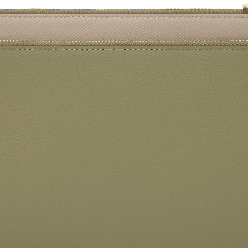 Bolso Tous Clutch Audree Saffiano topo y verde oliva
