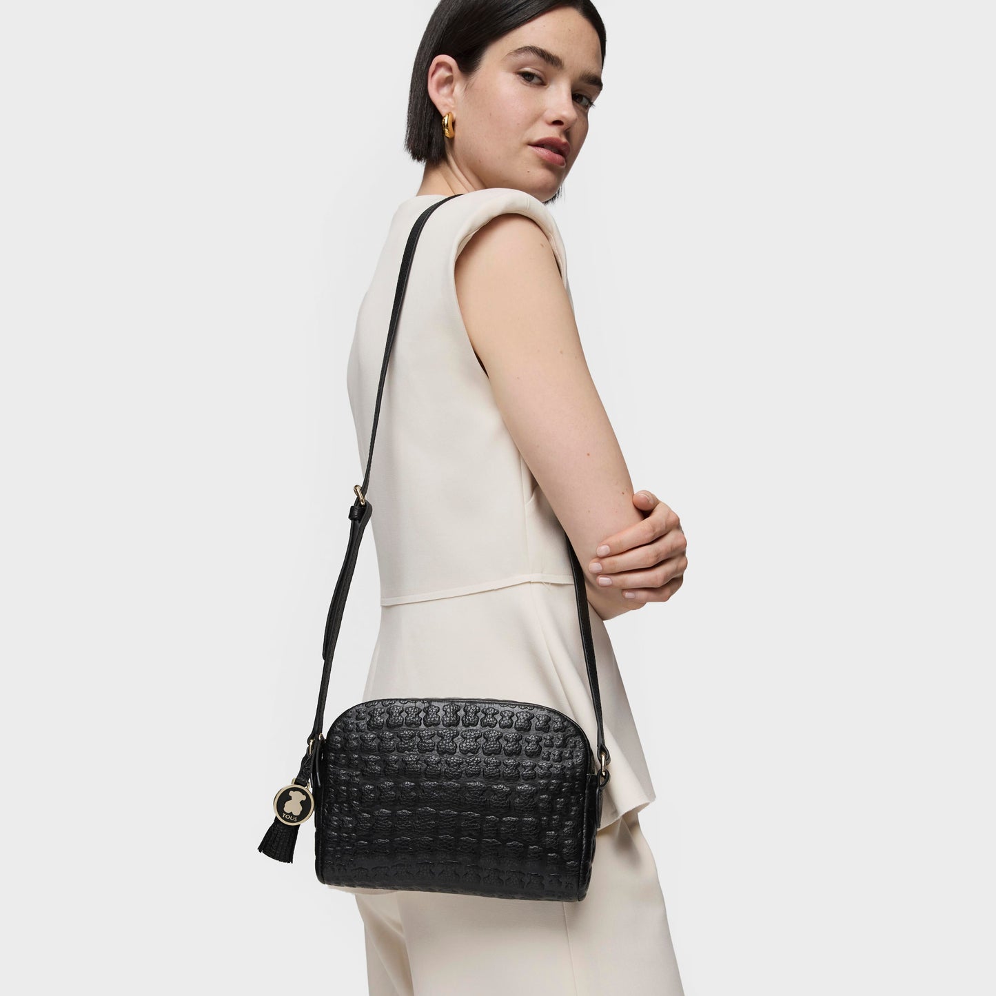 Bandolera Tous Sherton de Piel en color negro