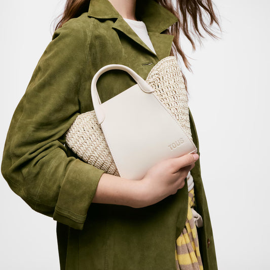 Capazo S. TOUS Tulip Rafia Beige