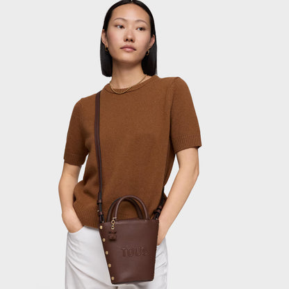 Bolso Tous mini cesta Back to basics Marrón