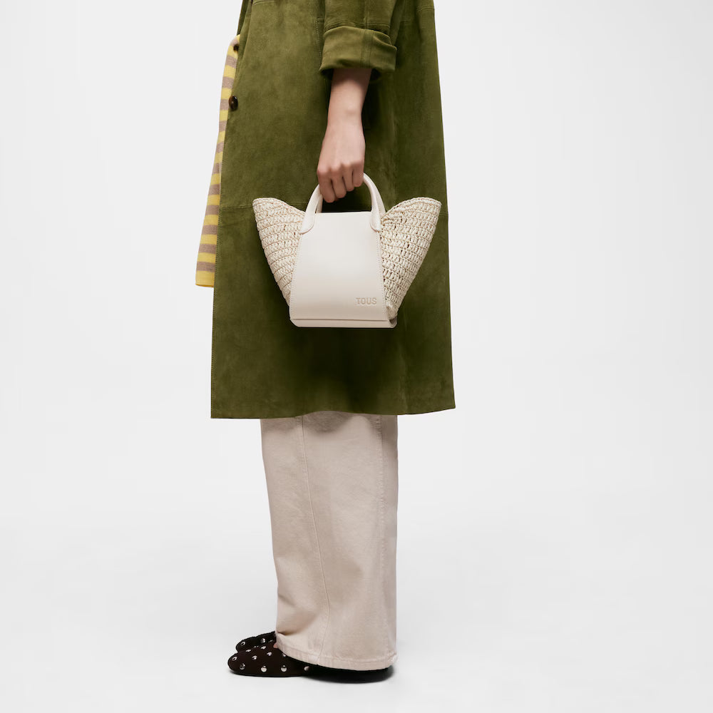 Capazo S. TOUS Tulip Rafia Beige