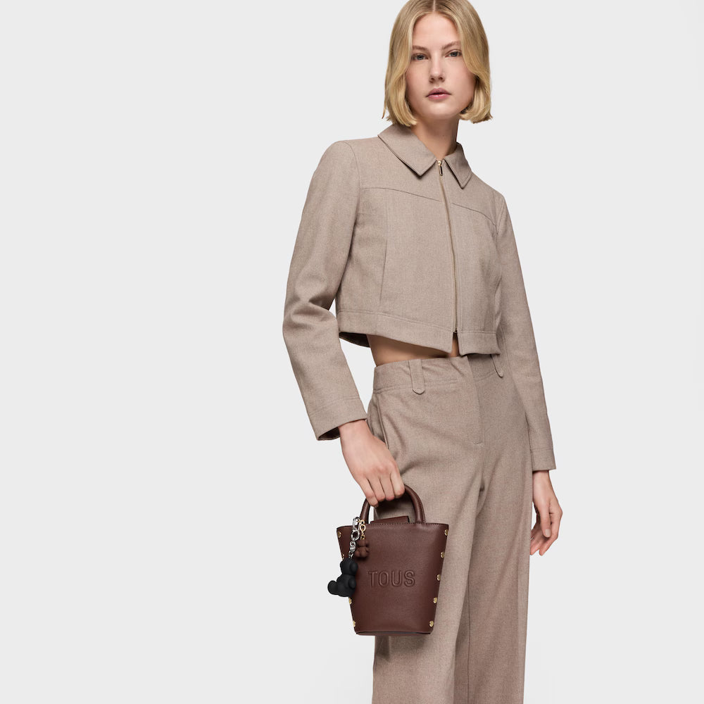 Bolso Tous mini cesta Back to basics Marrón
