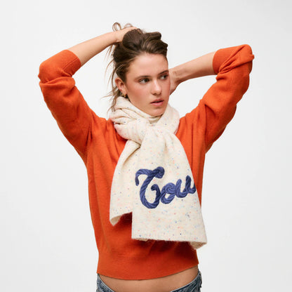 Bufanda de punto beige tous monogran