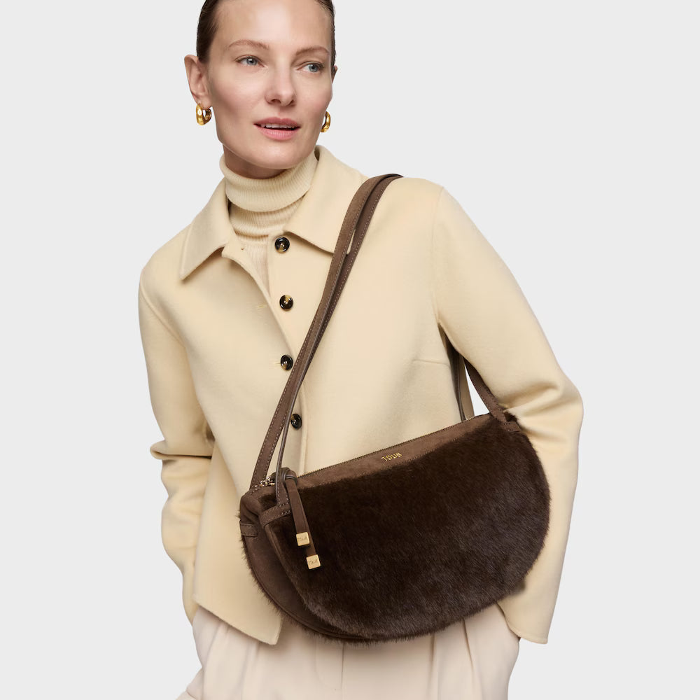 Bolso Tous de hombro marrón Tous Halfmoon